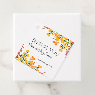 Etiquetas Para Recuerdos Fall In Love Autumn Floral Baby Shower Gracias