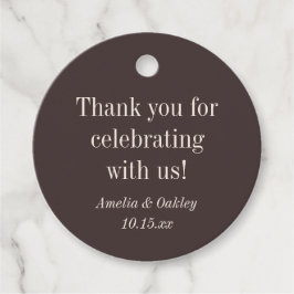 Etiquetas Para Recuerdos Fall Wedding Earthy Brown Round Couple Names