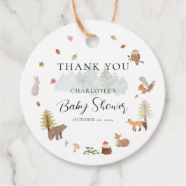 Etiquetas Para Recuerdos Fall Woodland Animals Boys Baby Shower Gracias