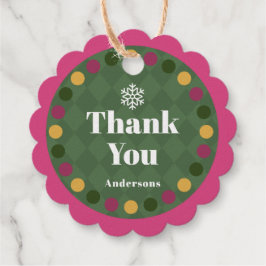 Etiquetas Para Recuerdos Family Christmas Thank You Green