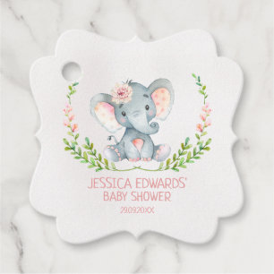 Etiquetas Para Recuerdos Fancy chica elephant baby ducha