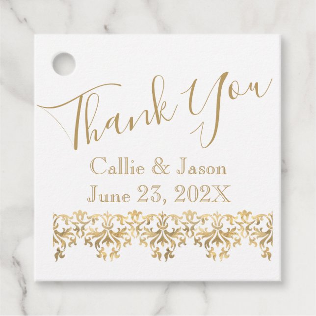 Etiquetas Para Recuerdos Fancy Gold Lettering (Anverso)