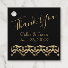 Etiquetas Para Recuerdos Fancy Gold Lettering on Black Gracias