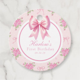 Etiquetas Para Recuerdos Fancy One Pink Coquette Bow First Birday