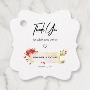 Etiquetas Para Recuerdos *~* Fancy Red Rose Floral Flower Flower Gracias Bo