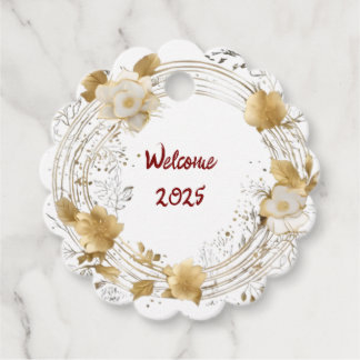 Etiquetas Para Recuerdos "Fantasía floral de Año Nuevo"