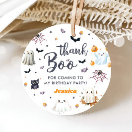 Etiquetas Para Recuerdos Fantasma de Halloween Fiesta de primer cumpleaños