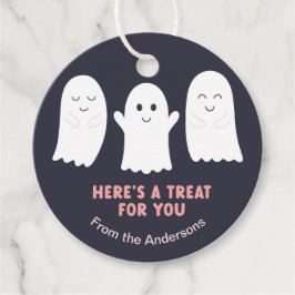 Etiquetas Para Recuerdos Fantasmas adorables de Halloween - Aquí hay un tra