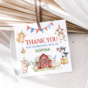 Etiquetas Para Recuerdos Farm Animals Barnyard Birthday Party Square