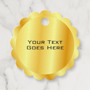 Etiquetas Para Recuerdos Faux Gold Metallic Look Add Text Personalizado Tem