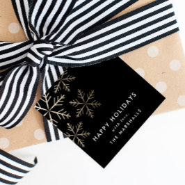 Etiquetas Para Recuerdos Faux Relieve metalizado clásico de copas de nieve