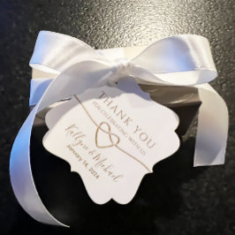 Etiquetas Para Recuerdos Favor de agradecimiento de boda de oro elegante 