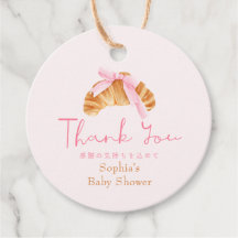 Favor de agradecimiento para baby shower Coquette