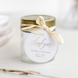 Etiquetas Para Recuerdos Favor de boda con caligrafía de oro falso chic