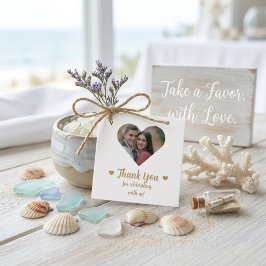 Etiquetas Para Recuerdos Favor de boda con foto de corazón de oro personali