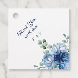 Etiquetas Para Recuerdos Favor de boda floral azul polvoriento y eucalipto