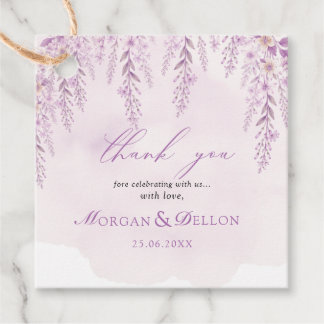 Etiquetas Para Recuerdos Favor de Boda Floral Lavanda Suave y Elegante