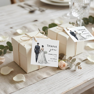 Etiquetas Para Recuerdos Favor de boda Ilustración de novia y novio
