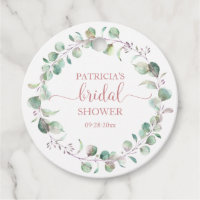 Favor de Ducha Nupcial Acuarela Eucalipto Verde