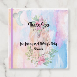 Etiquetas Para Recuerdos Favor de etiquetar Baby Shower con unicornio