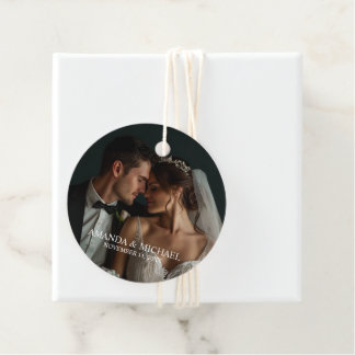 Etiquetas Para Recuerdos Favor de Foto Personalizada con Nombres y Fecha de