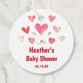 Etiquetas Para Recuerdos Favores de Baby Shower para el Día de San Valentín