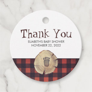 Etiquetas Para Recuerdos Fear Foot Imprimir Lumberjack Baby Shower Gracias