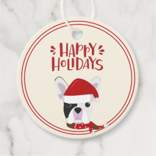 Etiquetas Para Recuerdos Felices fiestas - Agradables Navidades de Bulldog 