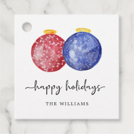 Etiquetas Para Recuerdos Felices Fiestas Guión Ornamentos de Navidad