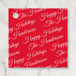 Etiquetas Para Recuerdos Felices Fiestas personalizadas rojo