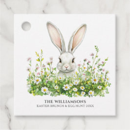Etiquetas Para Recuerdos Felices Floraciones de Conejo Blanco de Pascua Per