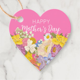 Etiquetas Para Recuerdos Felices florecientes del Día de la Madre
