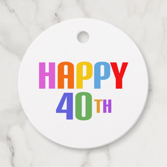Etiquetas Para Recuerdos Feliz 40.ª (Anverso)