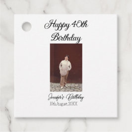 Etiquetas Para Recuerdos Feliz 40 cumpleaños foto simple moderno mínimo