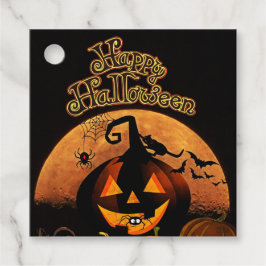 Etiquetas Para Recuerdos Feliz Calabaza tallada en Halloween