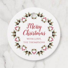 Etiquetas Para Recuerdos Feliz caligrafía navideña guión de corona moderna