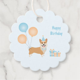 Etiquetas Para Recuerdos Feliz cumpleaños Corgi Dog