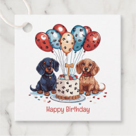 Etiquetas Para Recuerdos Feliz cumpleaños, Dachshund Dogs