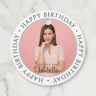 Etiquetas Para Recuerdos Feliz Cumpleaños Moderno y Simple Personalizado Ph