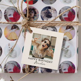 Etiquetas Para Recuerdos Feliz Cumpleaños Simple Una Foto