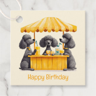 Etiquetas Para Recuerdos Feliz cumpleaños Standard Poodle Dogs Lemonade Sta