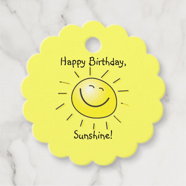 Etiquetas Para Recuerdos ¡Feliz cumpleaños, Sunshine! (Anverso)