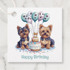Etiquetas Para Recuerdos Feliz cumpleaños Yorkie Dog