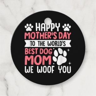 Etiquetas Para Recuerdos Feliz Día de la Madre a la mejor madre del perro d