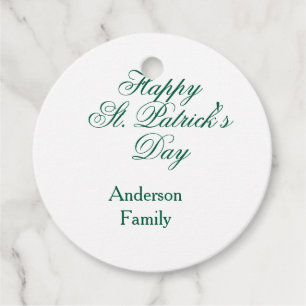 Etiquetas Para Recuerdos Feliz día de San Patricio apellido familia verde m