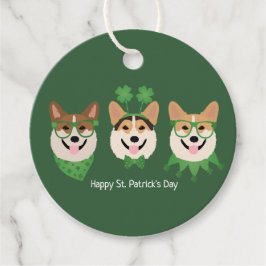 Etiquetas Para Recuerdos Feliz Día de San Patricio Pembroke Welsh Corgi Dog