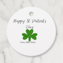 Etiquetas Para Recuerdos Feliz día de San Patricio trébol verde nombre