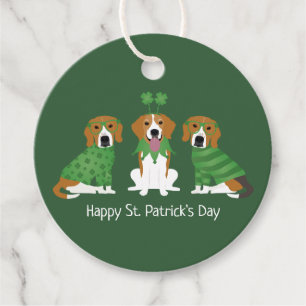 Etiquetas Para Recuerdos Feliz Día de San Patrón Perros Beagle