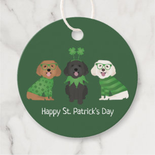 Etiquetas Para Recuerdos Feliz Día de San Patrón Perros Maltipoo