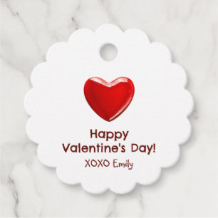 Etiquetas Para Recuerdos Feliz Día de San Valentín con caramelos rojos